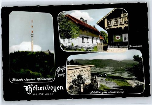 Rimbach Fernseh-Sender Hohenbogen, Diensthütte, Blick zum Keitersberg