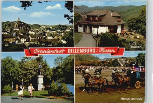Dillenburg Café Oranien, Hengstparade, Pferd, Kutsche, Denkmal