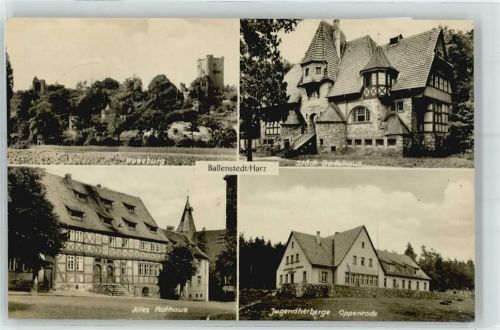 Ballenstedt Roseburg, Badehaus, Altes Rathaus, Jugendherberge