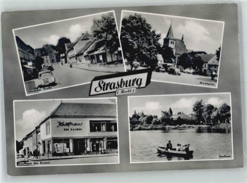 Strasburg Altstädter Straße, Marktplatz, Kirche, Kaufhaus des Bauern, Stadtsee