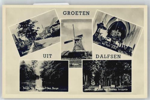 Dalfsen Kirche, Windmühle, Zwolseweg, Melkhorster Allee mit Steenen bruggetje