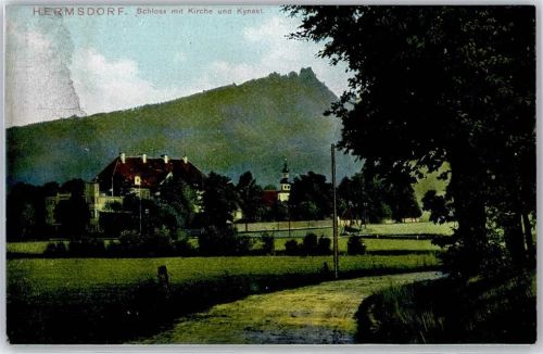 Hermsdorf am Kynast Schloß mit Kirche und Kynast