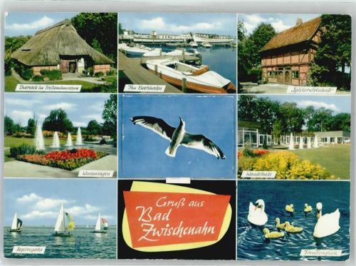 Bad Zwischenahn Leporello, Dwersack im Freilandmuseum, Am Bootshafen, Spiekerwirtschaft, Wandelhalle, Schwan, Segelregatta, Kuranlagen, Möwe