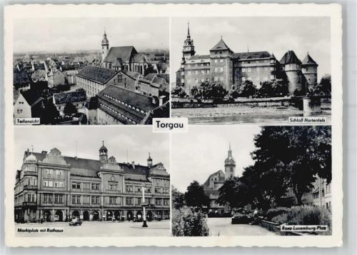 Torgau Teilansicht, Marktplatz, Schloss hartenfels, Rosa-Luxemburg-Platz