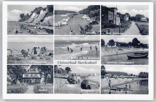 Sierksdorf Gasthaus Ostseestrand, Strandpartie, Zeltplatz, Steilufer