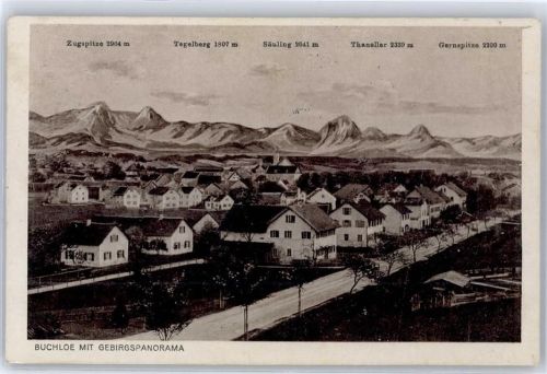 86807 W8938 Buchloe - Gebirgspanorama