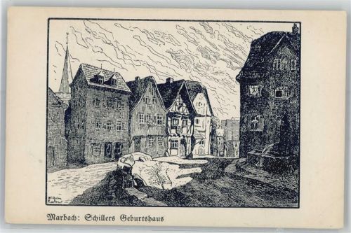 Marbach Schiller Geburtshaus sign. Wilhelm Zadow