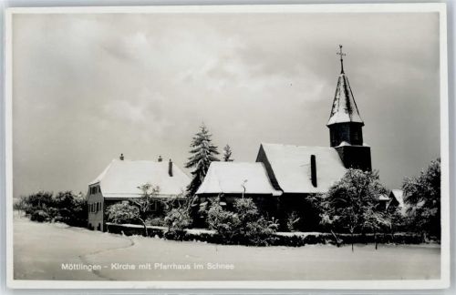 Möttlingen Kirche Pfarrhaus Winter