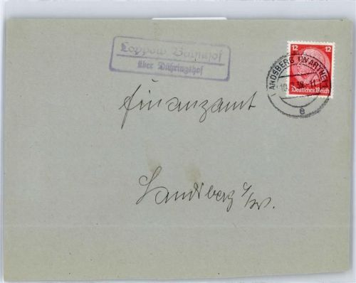 Landsberg a.d. Warthe Landpoststempel Loppow Bahnhof