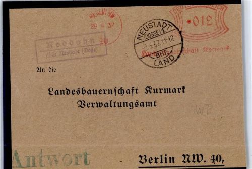 Neustadt Landpoststempel Roddahn