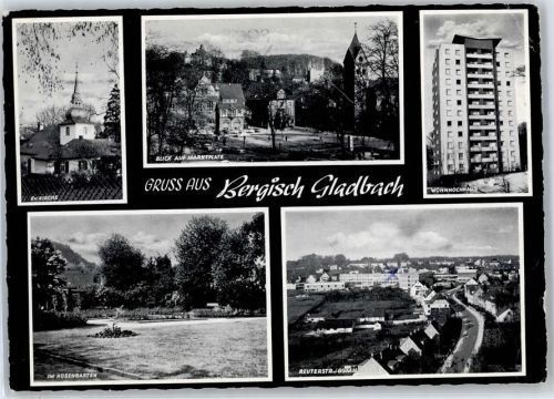 Bergisch Gladbach ev. Kirche marktplatz Hochhaus