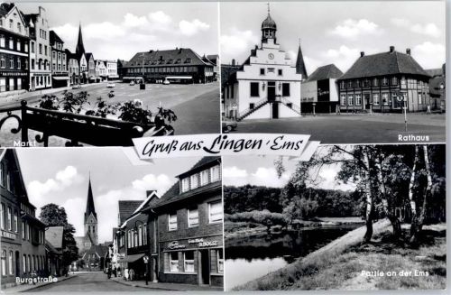 Lingen Markt Burgstrasse Rathaus Ems