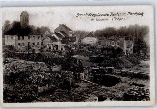 Domnau Das niedergebrannte Viertel am Marktplatz