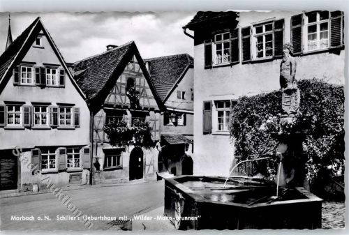 Marbach Schiller´s geburtshaus Wilder Mann Brunnen
