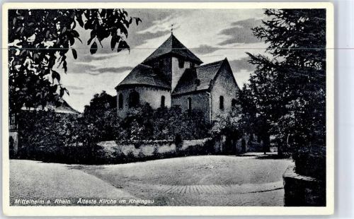 65375 W6227 Mittelheim , Rheingau - Älteste Kirche im Rheingau