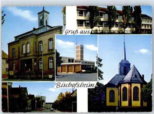 Bischofsheim Kirche Rathaus Schule