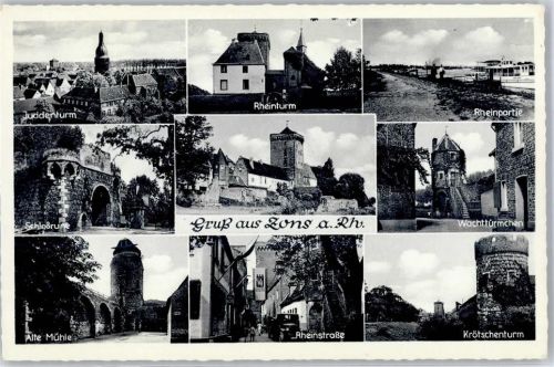 Zons Juddenturm Rheinturm Schlossruine Alte Mühle Krötschenturm