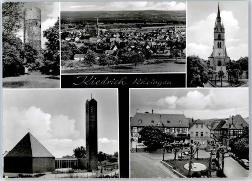 Kiedrich Kath. Kirche Burg Scharfenstein Fliegeraufnahme