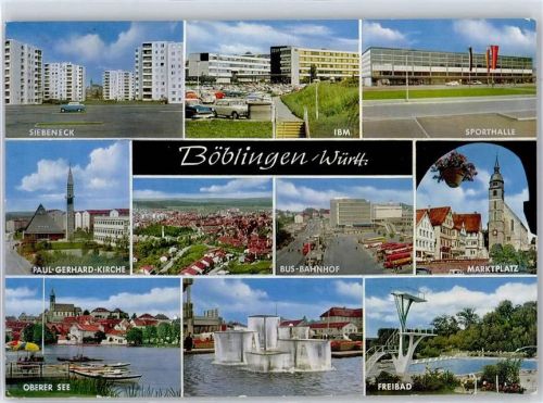Böblingen Sporthalle Marktplatz Paul-Gerhard-Kirche Bahnhof Schwimmbad
