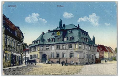 01683 O8255 Nossen Lithographie Rathaus Geschäft