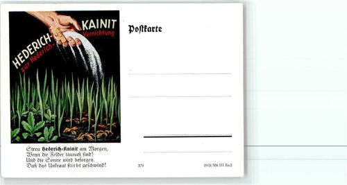 Werbekarte Hederich-Kainit Düngerwerbung