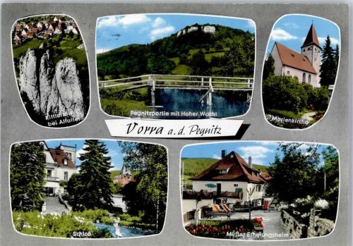 91247 W8561 Vorra , a d Pegnitz - Marienkirche Mütter Erholungsheim Ritterfels Hohe Wacht