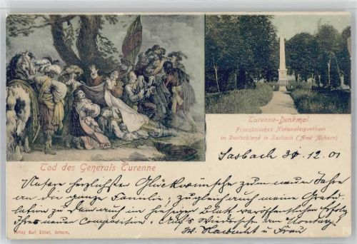 Sasbach 1902 General Turenne Monument Tod des Generals Turenne