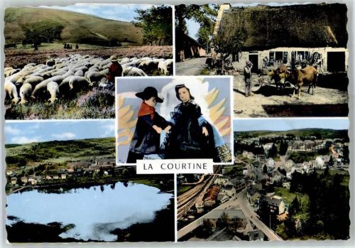 La Courtine Bauernhof Schaafherde Puppen Tracht