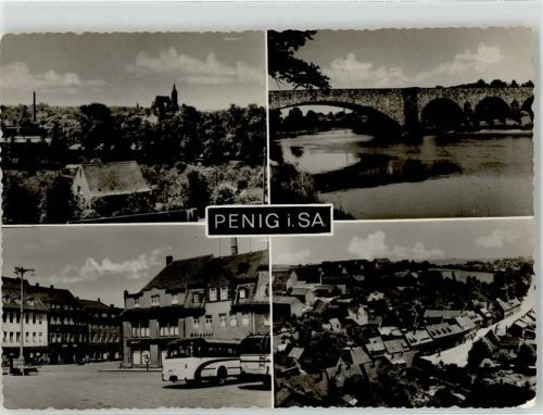 Penig Platzansicht Omnibus Brücke