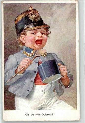 Oh du mein Österreich Kind in Uniform Schubert, H. Künstlerkarte