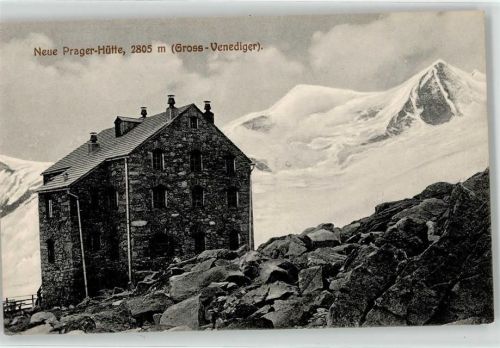 Neue Prager Hütte 1910 Berghütte Groß Venediger Hüttenstempel