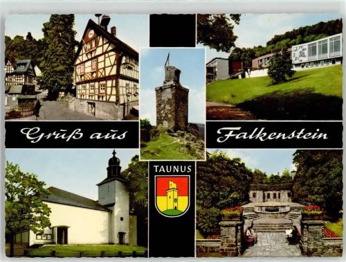 61462 W6240 Falkenstein , Taunus - Burg Kriegerdenkmal Kirche