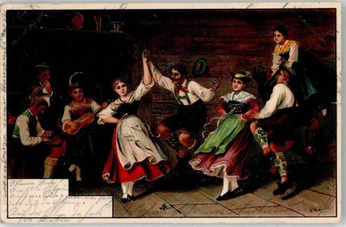1905 sign. Kraus Tanz Frau
