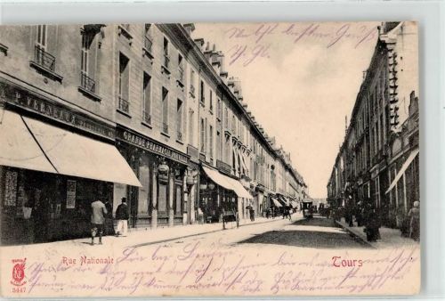 Tours 1910 Rue Nationale Apotheke Bahnpost Konstanz-Singen ZUG 1643