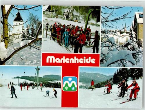 51709 W5277 Marienheide - Winter Skisport Kirche Lift