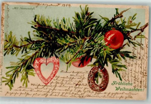 1904 Weihnachten Tannenduft Lithographie AK