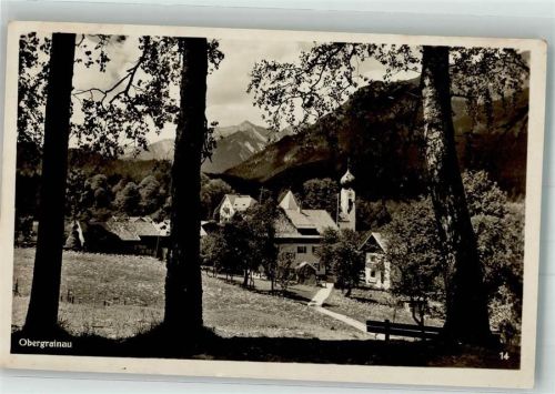 Obergrainau 1931 mit Kirche St. Johannes der Täufer Verlag Franz Huber