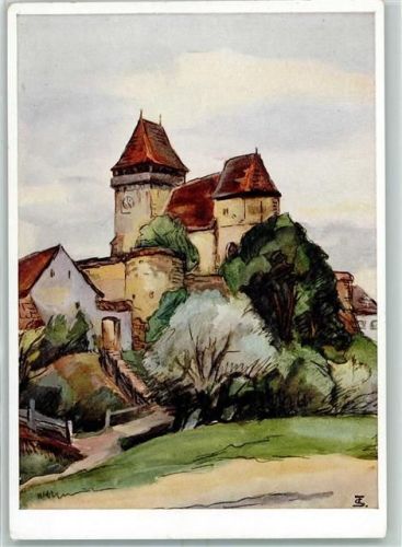 Mediasch VDA Siebenbürgen Kirchenburg Birthälm sign. Trude Schullerus