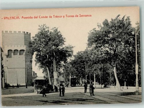 Valencia Avenida del Conde de Trenor y Torres de Serranos Straßenbahn