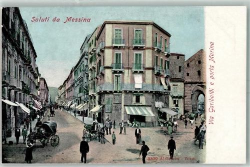 Messina Via Garibaldi e porta Marina