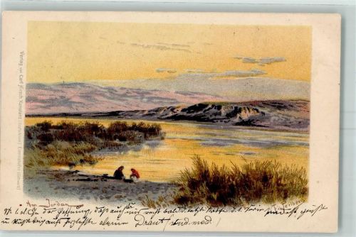 Tiberias 1899 Am Jordan sign. F. Perlberg