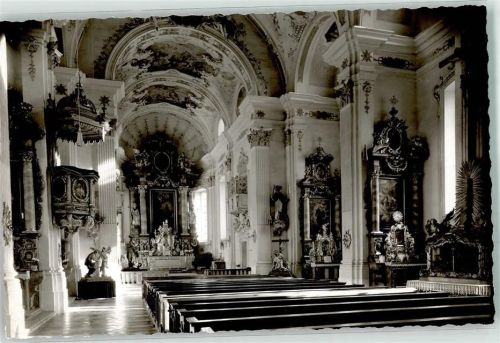 Weyarn Inneres der Stiftskirche St. Peter und Paul Foto Original aus Archiv eines Ansichtskartenverlages Ort handschriftlich