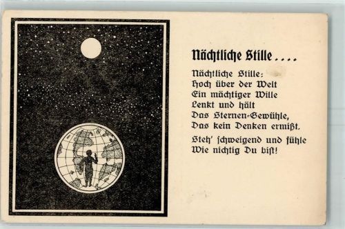 1936 Nächtliche Stille Steh schweigen und fühle wie nichtig du bist Sprüche