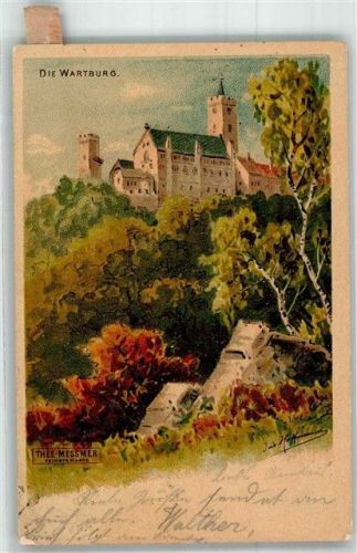 Wartburg 1900 Wartburg Thee Messmer Reklame sign. Lithographie