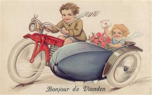 Vianden Vianden (Luxemburg) Leporello Motorrad mit Beiwagen I-II (Klebereste RS)