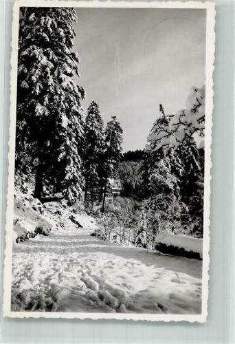 Schömberg 1942 Hotel im verschneiten Tannenwald Fotograf Karcher Ort lt. Stempel