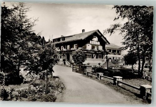 87538 W8975 Langenwang , Allgäu 1962 Foto AK Gasthaus Pension Rotfisch