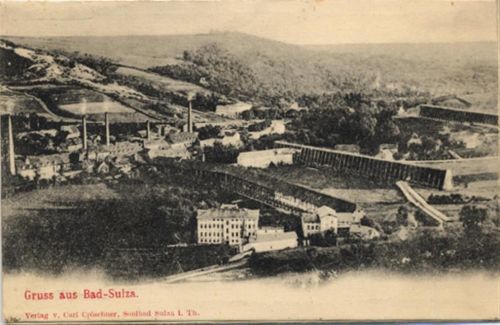 Bad Sulza Bad Sulza (o-5322) Mechanik-Karte mit Leporello Gesamtansicht II (Einriss in Falz von Leporello-Abdeckung)