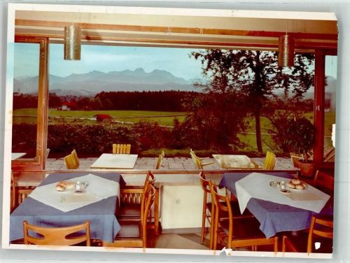 Irschenberg Raststätte Irschenberg an der A8 Speiseraum mit Terrasse Foto Original aus Archiv eines Ansichtskartenverlages Ort handschriftlich