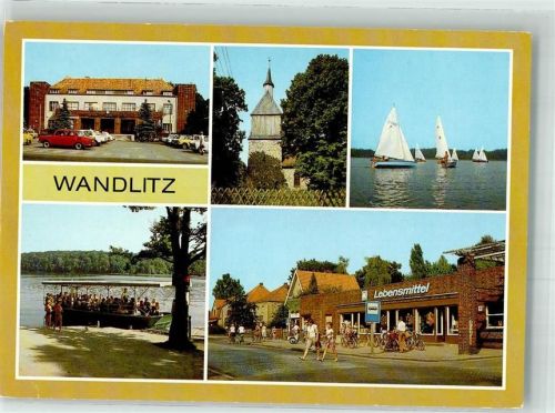 Wandlitz 1997 Bahnhof Auto Kirche Segelregatta Personen- Fähre